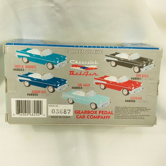 Gearbox 1997 Vintage 1957 Chevy Bel Air Convertible Serial #03687 Pedal Car New - Picture 5 of 10